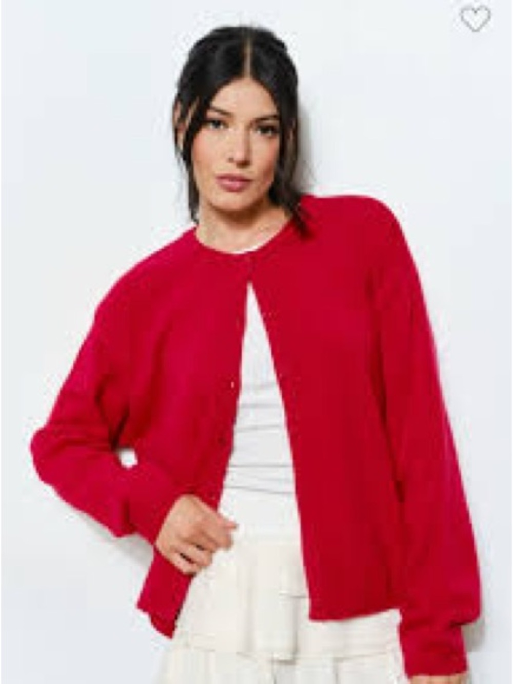 Liz Claiborne Bright Red Button-Front Cardigan